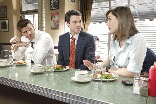 BONES: Booth (David Boreanaz), Sweets (John Francis Daley) and Brennan (Emily Deschanel)