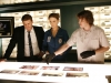 BONES:  Zack (Eric Millegan, R) returns to help Brennan (Emily Deschanel, C) and Booth (David Boreanaz, L) find the murderer of a writer found in a pond in the BONES episode "The Perfect Pieces in the Purple Pond" airing Wednesday, Sept. 24 (8:00-9:00 PM ET/PT) on FOX.©2008 Fox Broadcasting Co.  Cr:  Greg Gayne/FOX