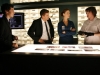 BONES:  Zack (Eric Millegan, R) returns to help Brennan (Emily Deschanel, second from R), Booth (David Boreanaz, second from L) and Dr. Sweets (John Francis Daley, L) find the murderer of a writer found in a pond in the BONES episode "The Perfect Pieces in the Purple Pond" airing Wednesday, Sept. 24 (8:00-9:00 PM ET/PT) on FOX.©2008 Fox Broadcasting Co.  Cr:  Greg Gayne/FOX
