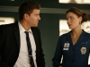BONES:  Booth (David Boreanaz, L) and Brennan (Emily Deschanel, R) investigate a body that is found in a pond with the head missing in the BONES episode "The Perfect Pieces in the Purple Pond" airing Wednesday, Sept. 24 (8:00-9:00 PM ET/PT) on FOX.  ©2008 Fox Broadcasting Co.  Cr:  Greg Gayne/FOX