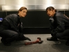 BONES:  Brennan (Emily Deschanel, L) and Cam (Tamara Taylor, R) investigate the remains found in an elevator shaft in the BONES episode "The Crank in the Shaft" airing Wednesday, Oct. 1 (8:00-9:00 PM ET/PT) on FOX.  ©2008 Fox Broadcasting Co.  Cr:  Greg Gayne/FOX
