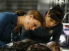 BONES:  Brennan (Emily Deschanel, L) and Cam (Tamara Taylor, R) examine the body of a man found in the aftermath of a meth lab explosion in the BONES episode "The Con Man in the Meth Lab" airing Wednesday, Nov. 12 (8:00-9:00 PM ET/PT) on FOX.  ©2008 Fox Broadcasting Co.  Cr:  Greg Gayne/FOX