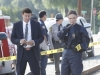 BONES:  Brennan (Emily Deschanel, R) and Booth (David Boreanaz, L) examine the remains of a young man whose body is found dismembered along a train track in the BONES episode "The Plain in the Prodigy" airing Thursday, Oct. 1 (8:00-9:00 PM ET/PT) on FOX.  ©2009 Fox Broadcasting Co.  Cr:  Greg Gayne/FOX