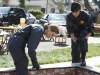 BONES:  Brennan (Emily Deschanel, L) and Cam (Tamara Taylor, R) investigate the crime scene in the BONES episode "The Beautiful Day in the Neighborhood" airing Thursday, Oct. 8 (8:00-9:00 PM ET/PT) on FOX.  ©2009 Fox Broadcast Company.  Cr:  Greg Gayne/FOX