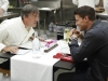 BONES:  Booth (David Boreanaz, R) seeks advice from Dr. Gordon Wyatt (guest star Stephen Fry, L), in the BONES episode "The Dwarf in the Dirt" airing Thursday, Nov. 12 (8:00-9:00 PM ET/PT on FOX).  ©2009 Fox Broadcasting Co.  Cr:  Greg Gayne/FOX