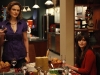BONES:  Brennan (Emily Deschanel, L), her cousin Margaret (guest star Zooey Deschanel, R) and their friends celebrate Christmas together in the BONES episode "The Goop on the Girl" airing Thursday, Dec. 10 (8:00-9:00 PM ET/PT) on FOX.  ©2009 Fox Broadcasting Co.  Cr:  Greg Gayne/FOX