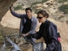 BONES:  Brennan (Emily Deschanel, R) and Booth (David Boreanaz, L) investigate a death in the desert near Roswell, NM in the BONES episode "The X in the File" airing Thursday,  Jan. 14 (8:00-9:00 PM ET/PT) on FOX.  ©2009 Fox Broadcasting Co.  Cr:  Greg Gayne/FOX