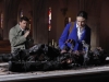 BONES:  Brennan (Emily Deschanel, R) and Booth (David Boreanaz, L) arrive at a church to investigate the remains of a man resembling the devil in the BONES episode "The Devil in the Details" airing Thursday, Feb. 4 (8:00-9:00 PM ET/PT) on FOX.  ©2010 Fox Broadcasting Co.  Cr:  Greg Gayne/FOX