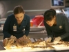 BONES:  Brennan (Emily Deschanel, L) and Cam (Tamara Taylor, R) examine the remains of a young boy who could help them convict the Gravedigger in the BONES episode "The Boy with the Answer" airing Thursday, May 13 (8:00-9:00 PM ET/PT) on Fox.  Â©2010 Fox Broadcasting Co.  Cr:  Mathieu Young/FOX