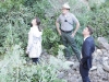 BONES:  Brennan (Emily Deschanel, L) and Booth (David Boreanaz, R) look for clues at a national park in the BONES episode "The Couple in the Cave" airing Thursday, Sept. 30 (8:00-9:00 PM ET/PT) on FOX.  Also Pictured:  Scott-Michael Campbell (C).  ©2010 Fox Broadcasting Co.  Cr:  Adam Taylor/FOX