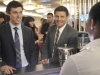 BONES:  Booth (David Boreanaz, R) and Sweets (John Francis Daley, L)  question the bartender on a party boat in "The Shallow in the Deep" episode of BONES airing Thursday, Nov. 11 (8:00-9:00 PM ET/PT) on FOX.  Â©2010 Fox Broadcasting Co.  Cr:  Richard Foreman/FOX