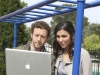BONES:  Hodgins (TJ Thyne, L) and Angela (Michaela Conlin, R) investigate a newly built community center playground for clues to their current case in the "Pinocchio in the Planter" episode of BONES airing Thursday, April 28 (9:00-10:00 PM ET/PT) on FOX.  ©2011 Fox Broadcasting Co.  Cr:  Ray Mickshaw/FOX