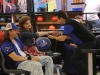 BONES:  Brennan (Emily Deschanel, C) and Booth (David Boreanaz, L) meet bowling team member Hercules Maldonado (guest star Kevin Alejandro, R) when they go undercover at a bowling alley in