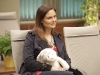 BONES:  Brennan (Emily Deschanel) waits to meet Angela's and Hodgins' new baby in "The Change in the Game" season finale episode of BONES airing Thursday, May 19 (9:00-10:00 PM ET/PT) on FOX.  ©2011 Fox Broadcasting Co.  Cr:  Adam Taylor/FOX