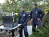 BONES:  Hodgins (TJ Thyne, L) and Jeffersonian intern Wendell Bray (guest star Michael Grant Terry, R) investigate remains found in a paintball field in "The Memories in the Shallow Grave" Season Seven premiere of BONES airing Thursday, Nov. 3 (9:00-10:00 ET/PT) on FOX.  ©2011 Fox Broadcasting Co. Cr:  Beth Dubber/FOX