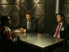 BONES:  Booth (David Boreanaz, C) and Sweets (John Francis Daley, R) interview a suspect (guest star Wayne Wilderson, L) in