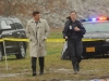 BONES:  Brennan (Emily Deschanel, R) and Booth (David Boreanaz, L) investigate a corpse found at a landfill in the "The Don't in the Do" episode of BONES airing Monday, April 16 (8:00-9:00 PM ET/PT) on FOX.  ©2012 Fox Broadcasting Co.  Cr:  Ray Mickshaw/FOX