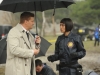 BONES:  Booth (David Boreanaz, L) and Cam (Tamara Taylor, R) investigate a corpse found at a landfill in the "The Don't in the Do" episode of BONES airing Monday, April 16 (8:00-9:00 PM ET/PT) on FOX. ©2012 Fox Broadcasting Co.  Cr:  Ray Mickshaw/FOX