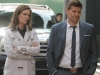 BONES:  Brennan (Emily Deschanel, L) and Booth (David Boreanaz, R) investigate the murder of a tool salesman in the "The Warrior in the Wuss" episode of BONES airing Monday, April 23 (8:00-9:00 PM ET/PT) on FOX.  ©2012 Fox Broadcasting Co.  Cr:  Patrick McElhenney/FOX
