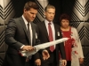 BONES:  (L-R) Booth (David Boreanaz), FBI Special Agent Hayes Flynn (guest star Reed Diamond) and AUSA Caroline Julian (guest star Patricia Belcher) question Christopher Pelant (guest star Andrew Leeds, R) in the Season Eight premiere episode of BONES airing Monday, Sept. 17 (8:00-9:00 PM ET/PT) on FOX.  Â©2012 Fox Broadcasting Co.  Cr:  Patrick McElhenney/FOX