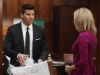 BONES:  Booth (David Boreanaz, L) questions the assistant of a recently murdered high-powered divorce lawyer in "The Partners in the Divorce" episode of BONES airing Monday, Sept. 24 (8:00-9:00 PM ET/PT) on FOX.  Â©2012 Fox Broadcasting Co.  Cr:  Patrick McElhenney/FOX