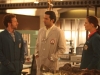 BONES:   Brennan (Emily Deschanel, R) and Hodgins (TJ Thyne, L) question Jeffersonian intern Arastoo Vazir (guest star Pej Vahdat, C) in the "The Patriot in Purgatory" episode of BONES airing Monday, Nov. 12 (8:00-9:00 PM ET/PT) on FOX.  ©2012 Fox Broadcasting Co.  Cr:  Patrick McElhenney/FOX