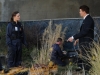 BONES:  Brennan (Emily Deschanel, L) and Booth (David Boreanaz, R) investigate remains that end up attached to a graffiti artist after he falls from an installation location in the "The But in the Joke" episode of BONES airing Monday, Nov. 26 (8:00-9:00 PM ET/PT) on FOX.  ©2012 Fox Broadcasting Co.  Cr:  Ray Mickshaw/FOX