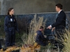 BONES:  Brennan (Emily Deschanel, L) and Booth (David Boreanaz, R) investigate remains that end up attached to a graffiti artist after he falls from an installation location in the "The But in the Joke" episode of BONES airing Monday, Nov. 26 (8:00-9:00 PM ET/PT) on FOX.  ©2012 Fox Broadcasting Co.  Cr:  Ray Mickshaw/FOX