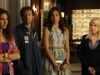 BONES:  Hodgins (TJ Thyne, second from L), Angela (Michaela Conlin, second from R) and Avalon (guest star Cyndi Lauper, R) help a high school girl (guest star Rachel Katherine DiPillo, L) find closure after the death of her friend in the milestone 150th episode of BONES, "The Ghost in the Machine," airing Monday, Dec. 3 (8:00-9:01 PM ET/PT) on FOX.  ©2012 Fox Broadcasting Co.  Cr:  Patrick McElhenney/FOX