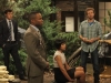 BONES:  While researching the death of an archaeologist with a questionable reputation, the team (L-R:  John Francis Daley, guest star Eugene Byrd, Tamara Taylor, TJ Thyne and Michaela Conlin) piece together an historic crime in the "The Archaeologist in the Cocoon" episode of BONES, the second of a special two-hour episode,  airing Monday, Jan. 14 (9:00-10:00 PM ET/PT) on FOX.  ©2012 Fox Broadcasting Co.  Cr:  Patrick McElhenney/FOX