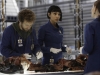 BONES:  L-R:  Hodgins (TJ Thyne), Cam (Tamara Taylor) and Brennan (Emily Deschanel) examine remains that were found in a gorge under a bridge in the