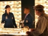 BONES:  Brennan (Emily Deschanel, L) and Dr. Clark Edison (guest star Eugene Byrd, C) participate in a documentary to raise funds for The Jeffersonian in the