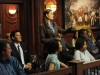 BONES:  While investigating the murder of a TV producer, Booth (David Boreanaz, L) and Brennan (Emily Deschanel, R) attend a taping of the courtroom show on which she worked in the