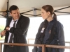 BONES: Brennan (Emily Deschanel, R) and Booth (David Boreanaz, L) investigate the murder of a state department accountant, whose remains were found in a hotel air conditioning unit in the "The Secrets in the Proposal" season premiere episode of BONES airing Monday, Sept. 16 (8:00-9:00 PM ET/PT) on FOX. ©2013 Fox Broadcasting Co.  Cr: Patrick McElhenney/FOX