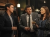 BONES:  Booth (David Boreanaz, C), Brennan (Emily Deschanel, R) and Sweets (John Francis Daley, C) celebrate solving their case in the "El Carnicero en el Coche" episode of BONES airing Monday, Sept. 23 (8:00-9:00 PM ET/PT) on FOX.  Â©2013 Fox Broadcasting Co.  Cr:  Ray Mickshaw/FOX