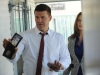 BONES:  Booth (David Boreanaz, L) and Brennan (Emily Deschanel, R) interview a suspect in the murder case of a man who was dying of cancer in the "The Lady on the List" episode of BONES airing Monday, Oct. 14  (8:00-9:00 PM ET/PT) on FOX.  Â©2013 Fox Broadcasting Co.  Cr:  Ray Mickshaw/FOX
