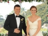 BONES:  Brennan (Emily Deschanel, R) and Booth (David Boreanaz, L) at their wedding in the "The Woman in White" episode of BONES airing Monday, Oct. 21 (8:00-9:00 PM ET/PT) on FOX.  Â©2013 Fox Broadcasting Co.  Cr:  Patrick McElhenney/FOX