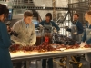 BONES:  The Jeffersonian team (L-R:  Michaela Conlin, guest star, Michael Grant Terry, Tamara Taylor, TJ Thyne and Emily Deschanel) examine the remains of a country singer in the "Big in the Philippines" episode of BONES airing Friday, Jan. 17 (8:00-9:00 PM ET/PT) on FOX.  ©2013 Fox Broadcasting Co.  Cr:  Patrick McElhenney/FOX