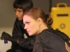 BONES:  Cam (Tamara Taylor, L) and Brennan (Emily Deschanel, R) investigate a crime scene in a parking garage in the "The Master in the Slop" episode of BONES airing Friday, Jan. 24 (8:00-9:00 PM ET/PT) on FOX.  Â©2013 Fox Broadcasting Co.  Cr:  Patrick McElhenney/FOX