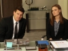 BONES: Brennan (Emily Deschanel, R) and Booth (David Boreanaz, L) question a wealthy suspect in the "The Turn in the Urn" episode of BONES airing Monday, March 31 (8:00-9:00 PM ET/PT) on FOX. Â©2014 Fox Broadcasting Co. Cr: Patrick McElhenney/FOX