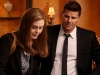 BONES: Brennan (Emily Deschanel, L) and Booth (David Boreanaz, R) investigate a rare artifact in the "The Turn in the Urn" episode of BONES airing Monday, March 31 (8:00-9:00 PM ET/PT) on FOX. Â©2014 Fox Broadcasting Co. Cr: Patrick McElhenney/FOX
