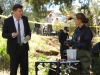 BONES: Brennan (Emily Deschanel, R) and Booth (David Boreanaz, L) discuss remains found in a swamp in the "The Cold in the Case" episode of BONES airing Friday, April 14 (8:00-9:00 PM ET/PT) on FOX. Â©2014 Fox Broadcasting Co. Cr: Ray Mickshaw/FOX