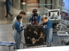 BONES:  L-R:  Cam (Tamara Taylor),  Jeffersonian Intern Colin Fisher (guest star Joel David Moore), Angela (Michaela Conlin) and Brennan (Emily Deschanel) examine remains that are burned into a recliner in the "The Recluse in the Recliner" Season Finale episode of BONES airing Monday, May 19 (8:00-9:00 PM ET/PT) on FOX.  Â©2014 Fox Broadcasting Co.  Cr:  Ray Mickshaw/FOX