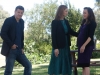 BONES:  Brennan (Emily Deschanel, C) and Booth (David Boreanaz, L) join Daisy (guest star Carla Gallo, R) at a memorial service for Sweets in the "The Lance to the Heart" episode of BONES airing Thursday, Oct. 2 (8:00-9:00 PM ET/PT) on FOX.  Â©2014 Fox Broadcasting Co.  Cr:  Jordin Althaus/FOX