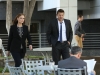 BONES:  Brennan (Emily Deschanel, L) and Booth (David Boreanaz, L) interview a suspect to help determine who is masterminding the government conspiracy that framed Booth for murder in the "The Lance to the Heart" episode of BONES airing Thursday, Oct. 2 (8:00-9:00 PM ET/PT) on FOX.  Â©2014 Fox Broadcasting Co.  Cr:  Patrick McElhenney/FOX