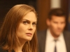 BONES:  Brennan (Emily Deschanel) and the team investigate a new lead to help determine who is mastermining the government conspiracy that framed Booth for murder in the "The Lance to the Heart" episode of BONES airing Thursday, Oct. 2 (8:00-9:00 PM ET/PT) on FOX.  Â©2014 Fox Broadcasting Co.  Cr: Patrick McElhenney/FOX