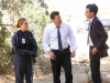 BONES:  Brennan (Emily Deschanel, L), Booth (David Boreanaz, C) and FBI Special Agent James Aubrey (John Boyd, R) arrive at a crime scene in the "The Lost Love in the Foreign Land" episode of BONES airing Thursday, Nov. 6 (8:00-9:00 PM ET/PT) on FOX.  Â©2014 Fox Broadcasting Co.  Cr:  Patrick McElhenney/FOX
