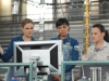 BONES:    L-R:  Brennan (Emily Deschanel), Cam (Tamara Taylor) and Jeffersonian Intern Daisy Wick (guest star Carla Gallo) review evidence connected to the murder of a famous crossword puzzle master in the "The Puzzler in the Pit" episode of BONES airing Thursday, Nov. 20 (8:00-9:00 PM ET/PT) on FOX.  ©2014 Fox Broadcasting Co.  Cr: