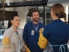BONES:  Hodgins (TJ Thyne, C), Jeffersonian Intern Daisy Wick (guest star Carla Gallo, L) and Brennan (Emily Deschanel, R) examine the remains of a crossword puzzle master in the "The Puzzler in the Pit" episode of BONES airing Thursday, Nov. 20 (8:00-9:00 PM ET/PT) on FOX.  ©2014 Fox Broadcasting Co.  Cr: