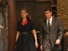 BONES:  In an episode that reimagines the Jeffersonian and FBI teams in 1950s Hollywood, Brennan plays an LAPD detective, and Booth is a notorious jewel thief who is far more than he seems to be. When Booth is framed for a murder, he and Brennan team up to clear his name and find the killer in the "The 200th in the 10th" 200th episode of BONES airing Thursday, Dec. 11 (8:00-9:00 PM ET/PT) on FOX.  Pictured L-R:  Emily Deschanel and David Boreanaz.  ©2014 Fox Broadcasting Co.  Cr:  Patrick McElhenney/FOX